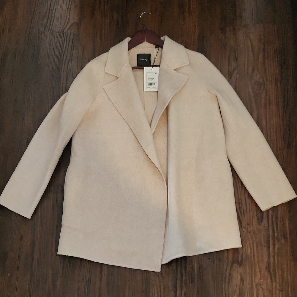 NEW Theory Women's Open Shawl Wool & Cashmere Jacket In MEDIUM from Holt Renfrew
